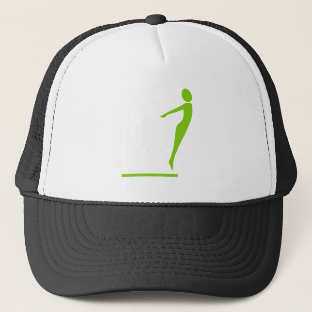 Gorra De Camionero Figura de buceo - Verde marciano (Anverso)