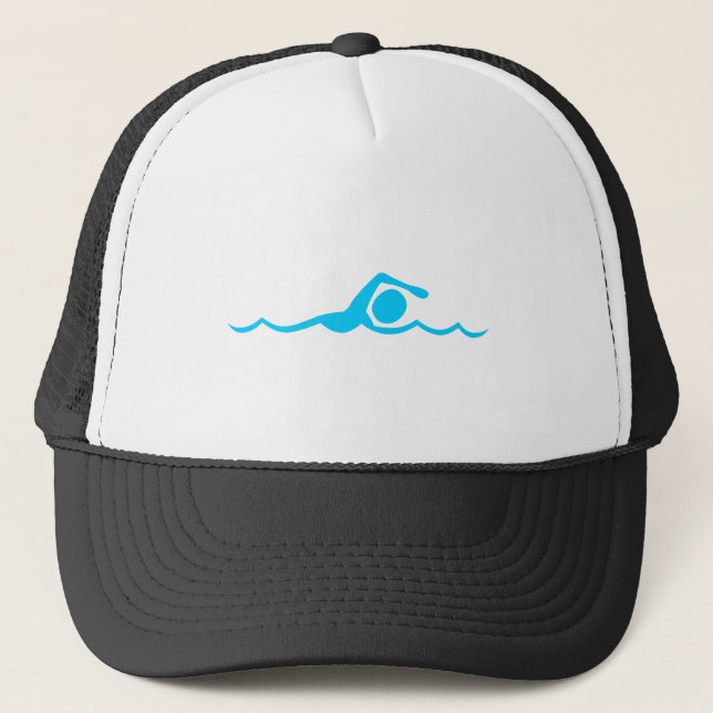Gorra De Camionero Figura de natación - Azul cielo (Anverso)