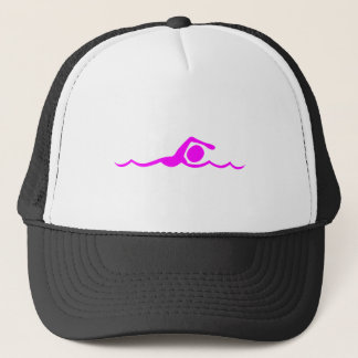 Gorra De Camionero Figura de natación - Magenta