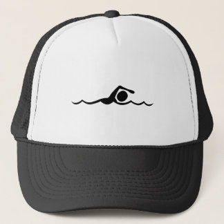 Gorra De Camionero Figura de natación - Negro