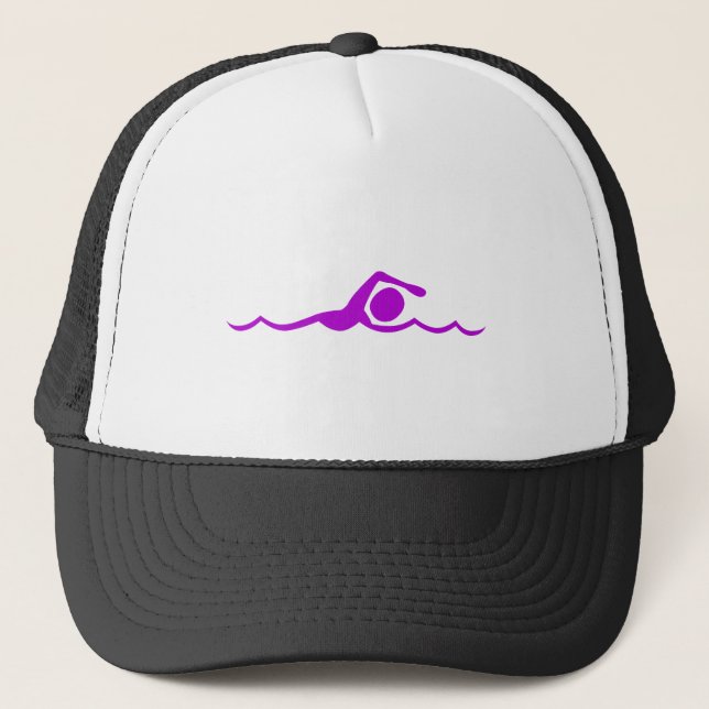 Gorra De Camionero Figura de natación - Púrpura (Anverso)