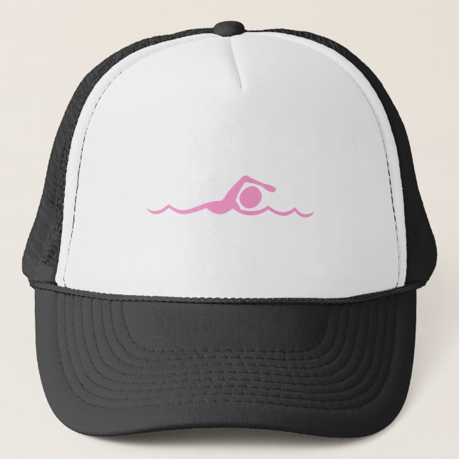 Gorra De Camionero Figura de natación - Rosa (Anverso)