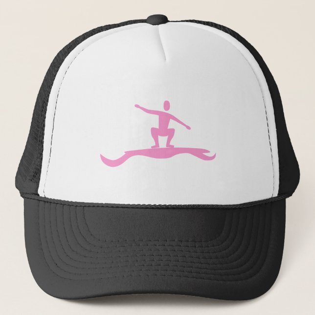 Gorra De Camionero Figura de surf - Rosa (Anverso)
