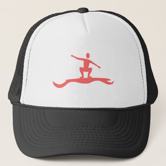 Gorra De Camionero Figura de surf - Rosa tropical (Anverso)