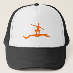 Gorra De Camionero Figura de Surfing: Naranja