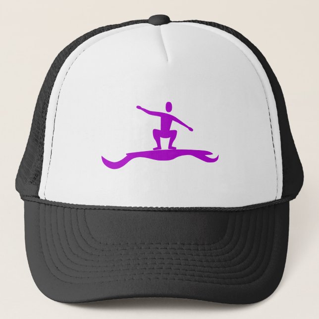 Gorra De Camionero Figura de Surfing - Púrpura (Anverso)
