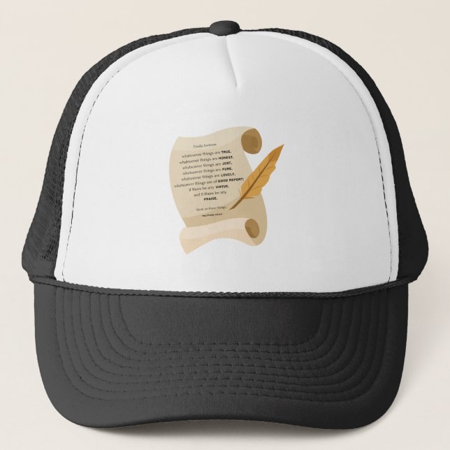 Gorra De Camionero Filipinas 4:8 KJV Desplazamiento de cita de la bib (Anverso)