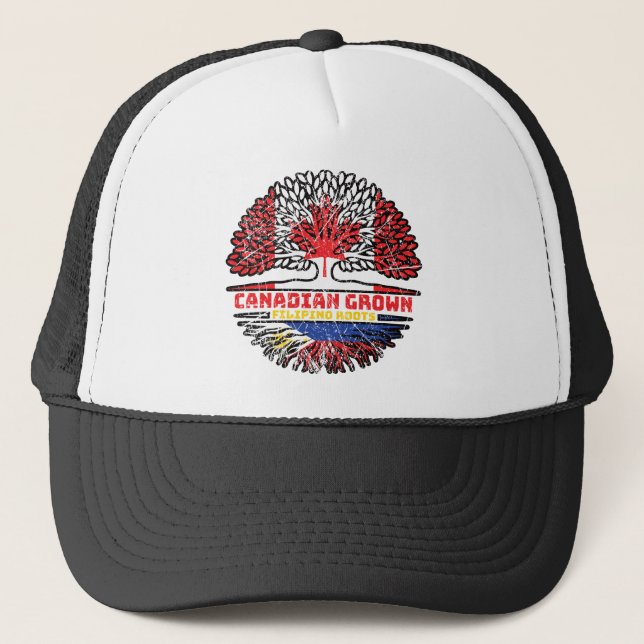 Gorra De Camionero Filipinas Filipino canadiense raíz de árbol de Can (Anverso)