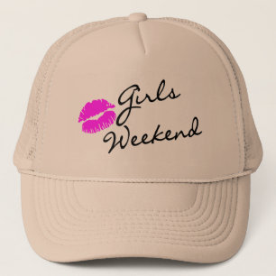 Gorra De Camionero Fin de semana de los chicas (negro del beso)