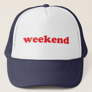 Gorra De Camionero Fin de semana gris rojo moderno tipografía diverti