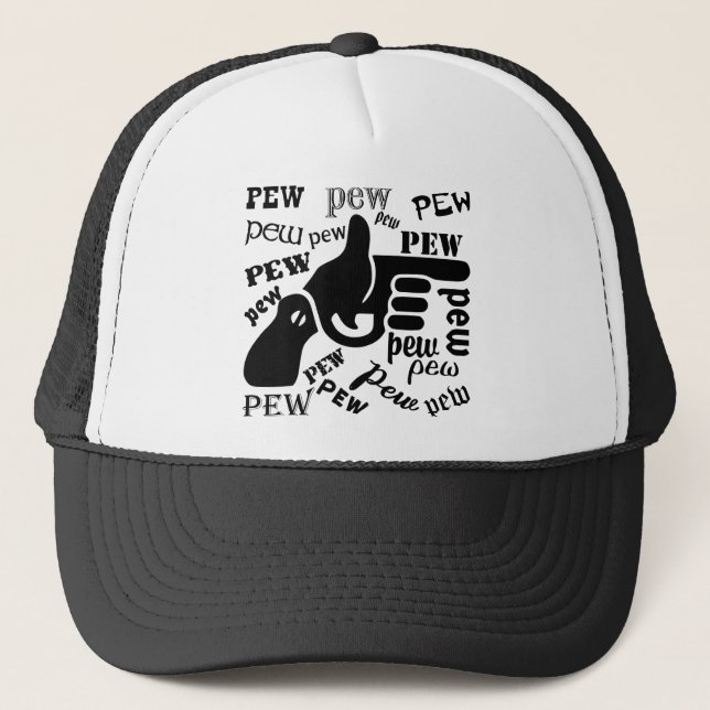 Gorra De Camionero Finger Gun Pew Pew Pew #USAPatriotGraphics © (Anverso)