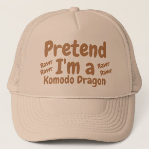 Gorra De Camionero fingir que soy komodo dragon disfraz marrón