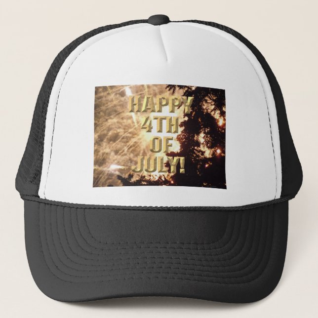 Gorra de camionero Fireworks 15 4 de julio (Anverso)