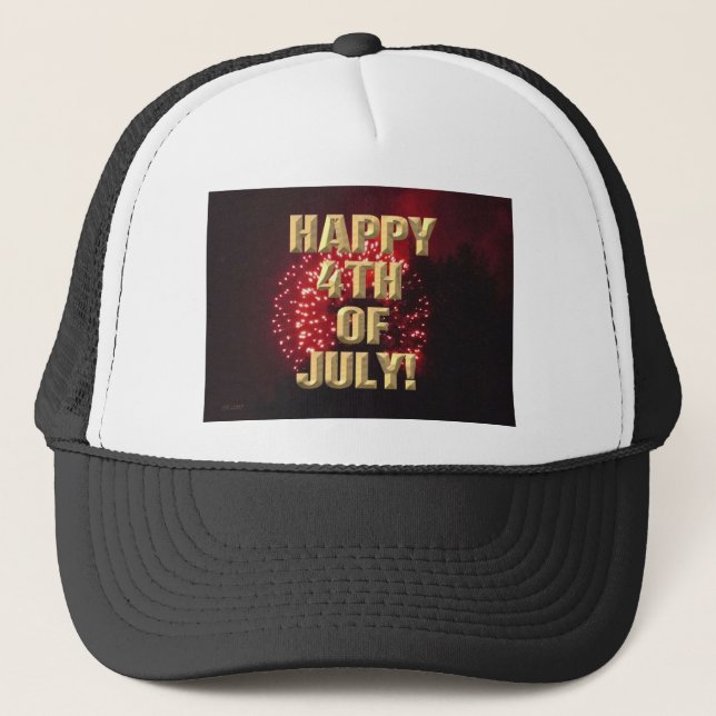 Gorra de camionero Fireworks 7 4 de Julio (Anverso)