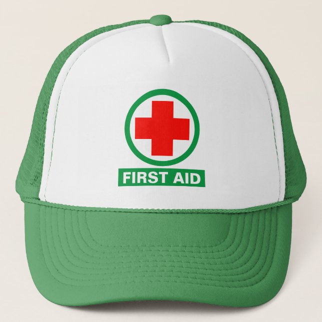 Gorra De Camionero First Aid - Medic - Ambulance, Help (Anverso)