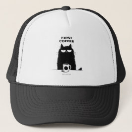 Gorra De Camionero First Coffee Then Meow – Funny Cat Coffee Lover