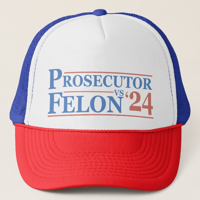 Gorra De Camionero Fiscal Vs Felon American Election 2024 Camiseta (Anverso)