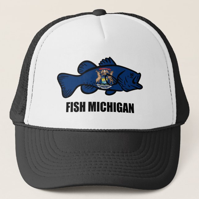 Gorra De Camionero Fish Michigan (Anverso)