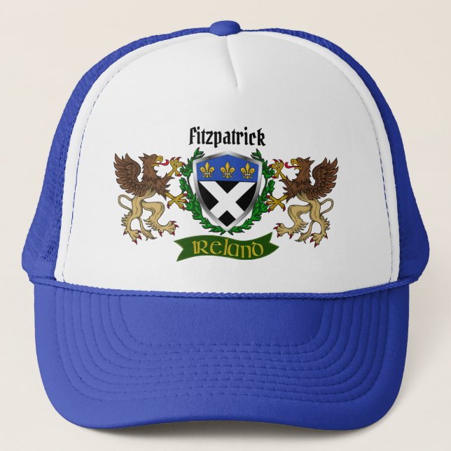 Gorra De Camionero Fitzpatrick Irish Shield personalizado (Anverso)