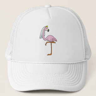 Gorra De Camionero Flamenco como novia en boda con velo