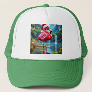 Gorra De Camionero Flamenco de Navidad como Papá Noel-47476