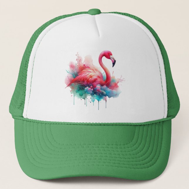 Gorra De Camionero Flamenco Rosa Sublimación (Anverso)