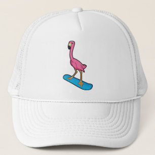 Gorra De Camionero Flamingo como snowboard con Snowbaord