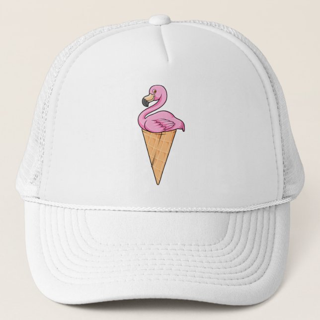 Gorra De Camionero Flamingo con crema de helado (Anverso)