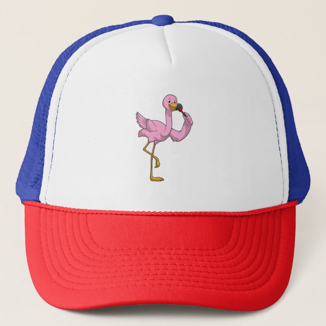 Gorra De Camionero Flamingo con lápiz labial (Anverso)