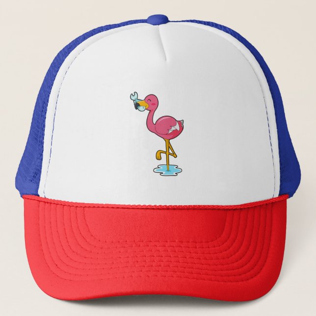 Gorra De Camionero Flamingo con pescado (Anverso)