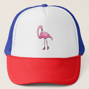 Gorra De Camionero Flamingo con tacones altos