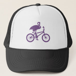 Gorra De Camionero Flamingo en la silueta de la bicicleta
