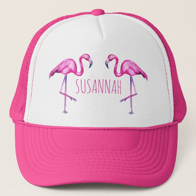 Gorra De Camionero Flamingo Pink Personalizado (Anverso)