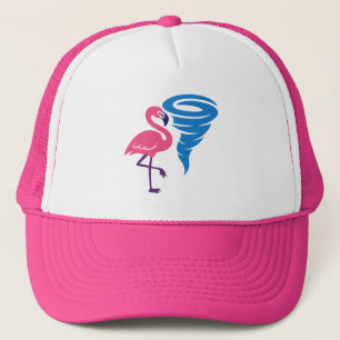 Gorra De Camionero Flamingo Tornado Audaz Arte Gráfico Moderno