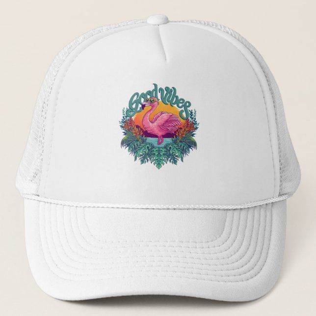 Gorra De Camionero Flamingo tropical (Anverso)