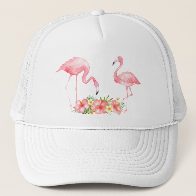 Gorra De Camionero Flamingo Tropical Baseball Cap (Anverso)