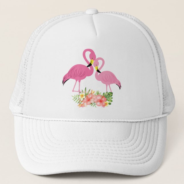 Gorra De Camionero Flamingo Tropical Baseball Cap Trucker Hat (Anverso)
