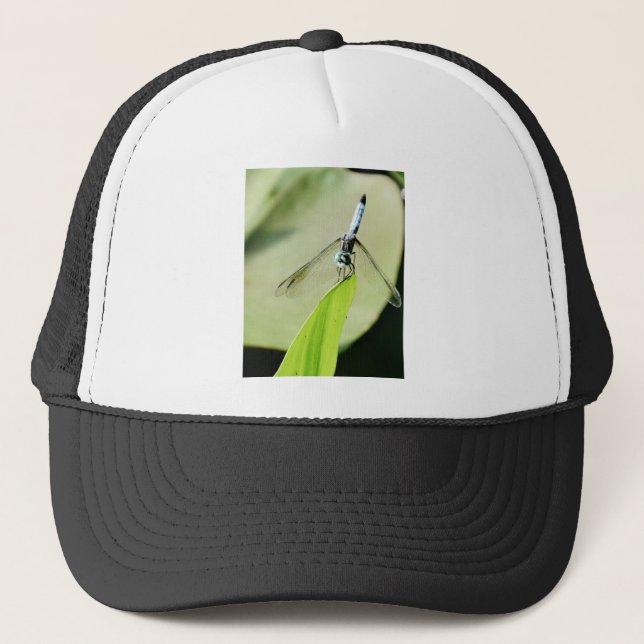 Gorra De Camionero Flauta azul sobre una hoja verde (Anverso)