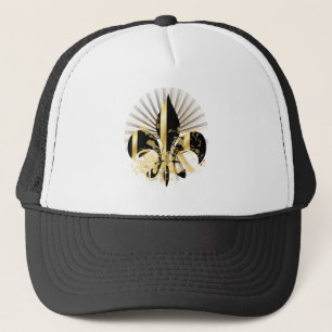 Gorra De Camionero Fleur de Lis negro y oro