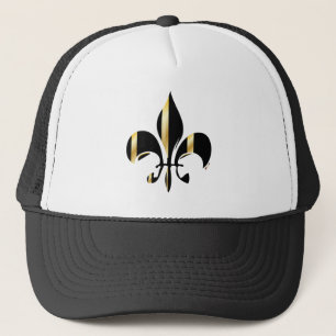 Gorra De Camionero Fleur de Lis negro y oro