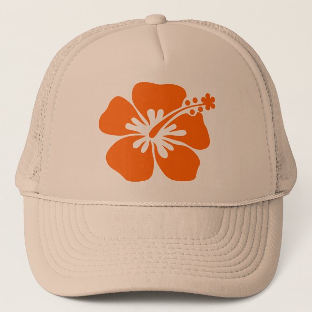 Gorra De Camionero Flor anaranjada del hibisco (Anverso)