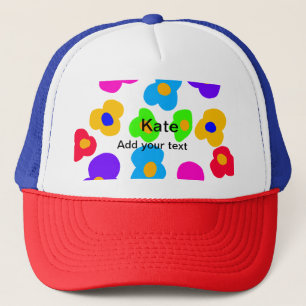 Gorra De Camionero Flor de arcoíris orgullo amor añadir nombre texto