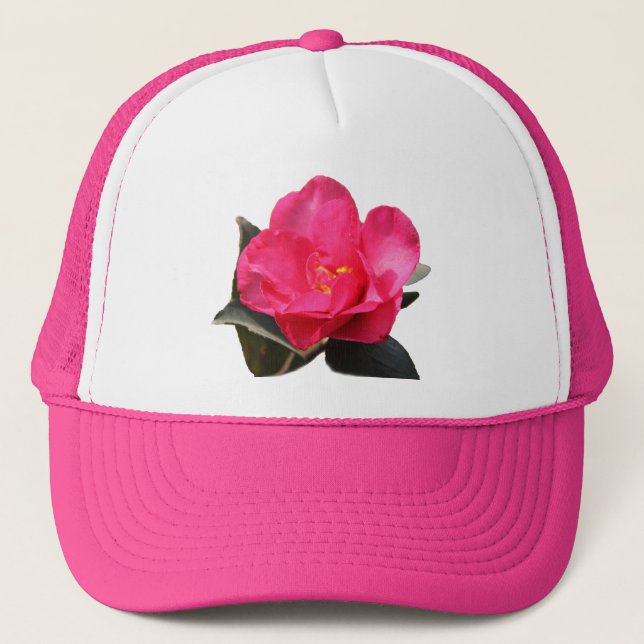 Gorra De Camionero flor de camellia rosa bonito (Anverso)