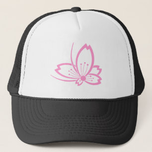 Gorra De Camionero Flor de cerezo con forma de mariposa