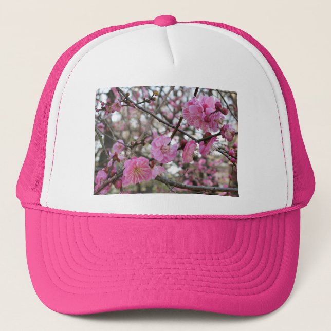 Gorra De Camionero Flor de cerezo rosado / Sakura サ・(桜). (Anverso)