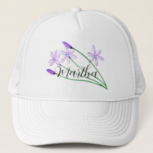 Gorra De Camionero Flor de color de agua violeta con el nombre de Som
