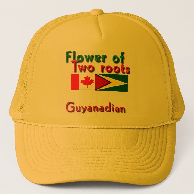 Gorra De Camionero Flor de dos raíces guyanés-canadianas (Anverso)