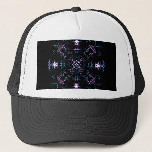 Gorra De Camionero Flor de Mandala morada y azul