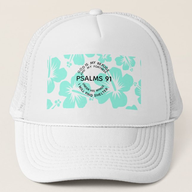 Gorra De Camionero Flor de menta salmos 91 (Anverso)