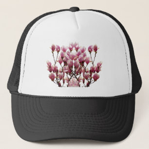 Gorra De Camionero Flor de primavera de Magnolias rosadas en flor